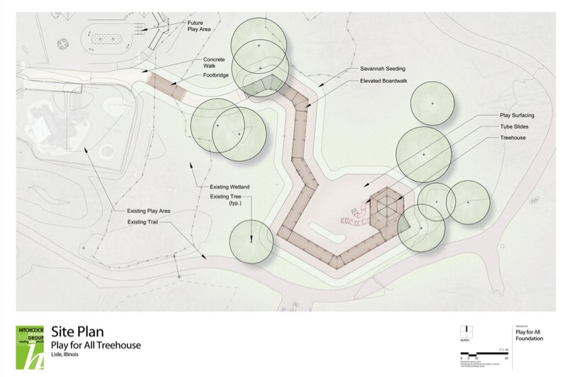 Site plan rendering for the Play for All Tree House