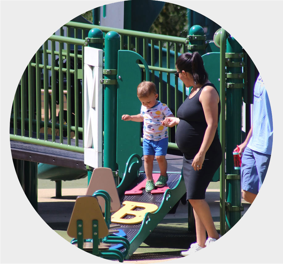Mother and a child at playground
