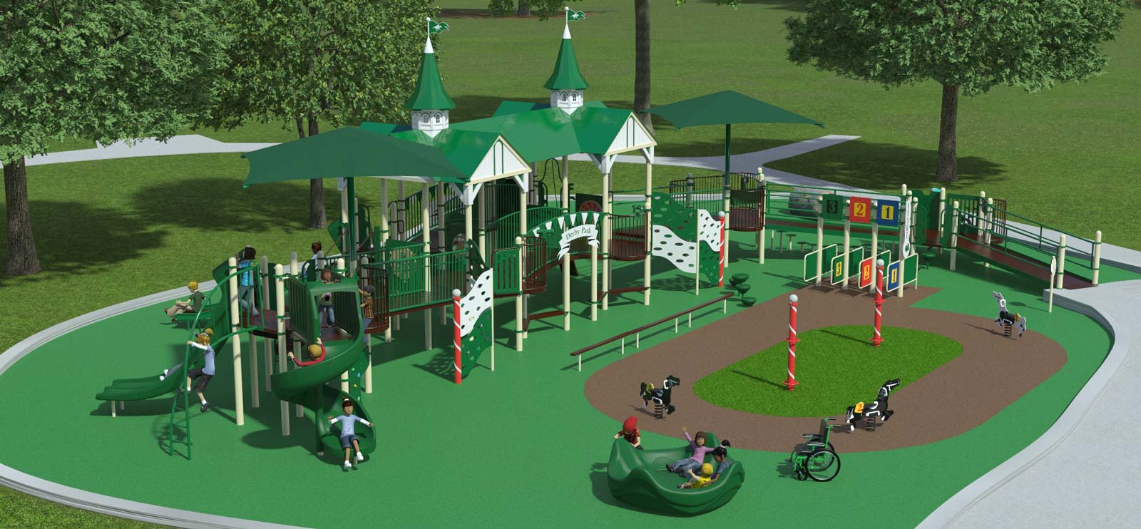 image of a rendering of the 5 to 12 year old playground