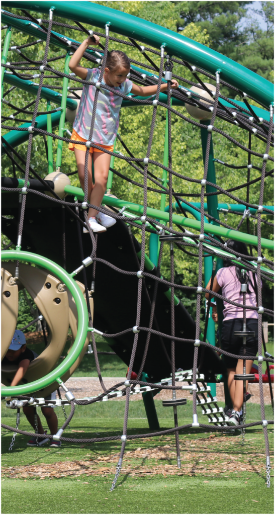 Children climbing on ropes
