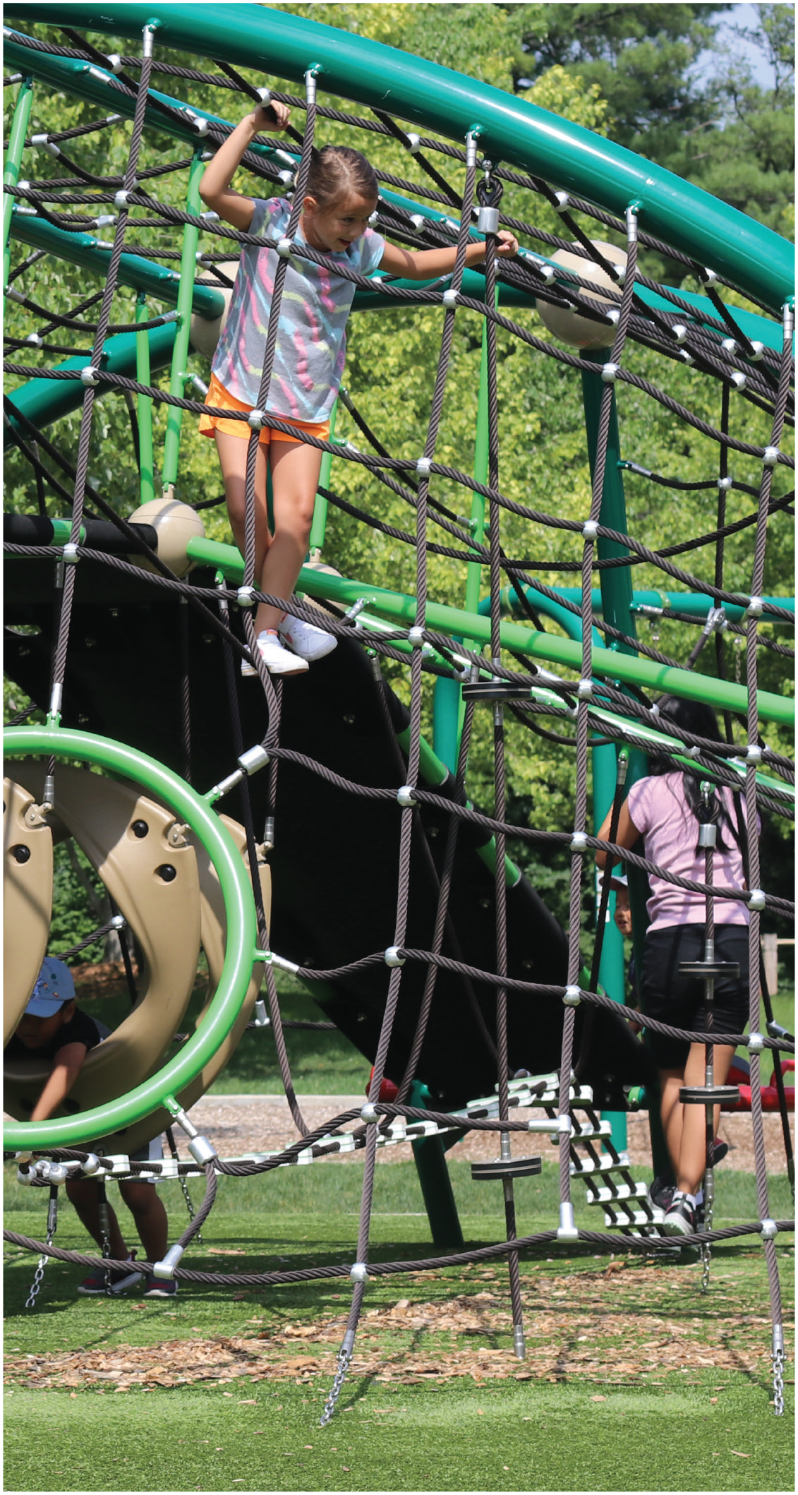 Children climbing on ropes