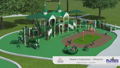 5 to 12 year old playground sensory garden rendered photo